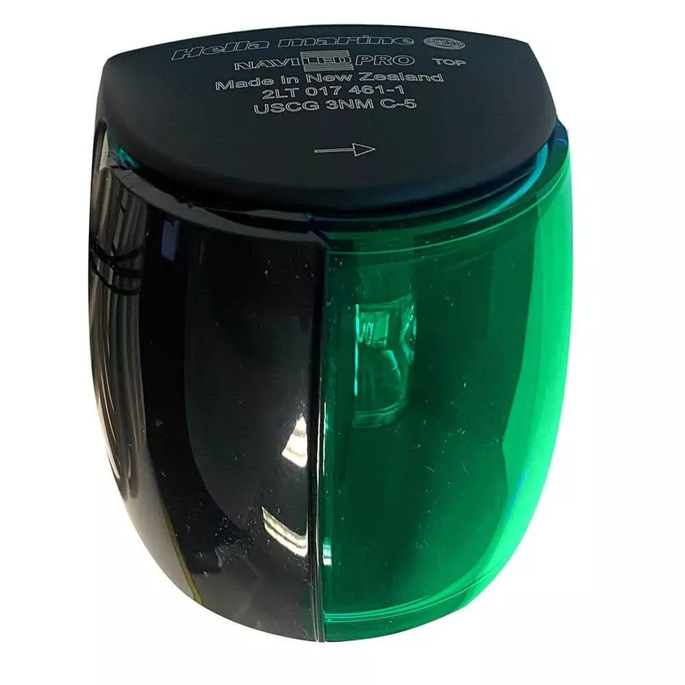 Hella Marine NaviLED PRO Starboard Navigation Lamp - Black - 3NM - 174