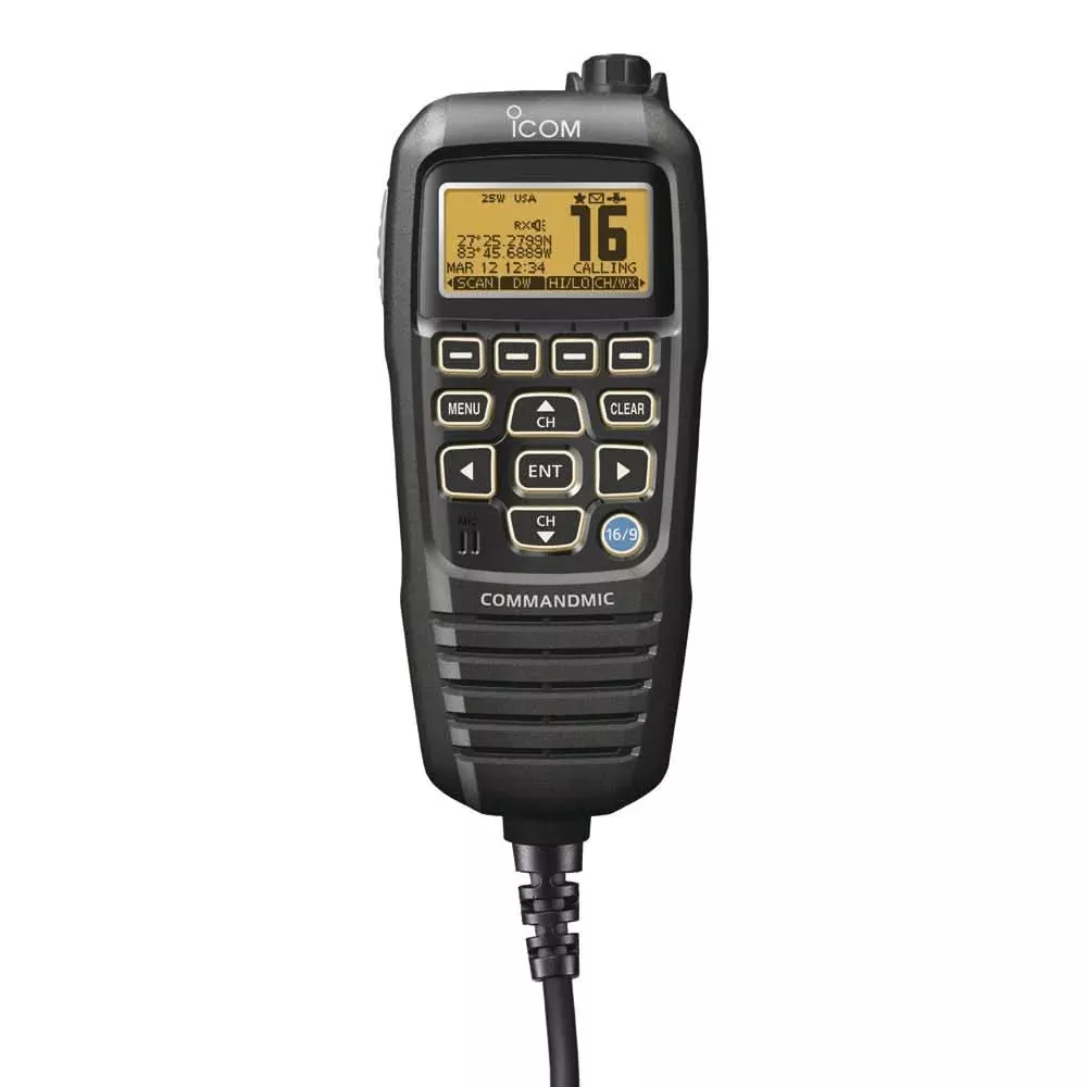 Icom HM195 CommandMic IV w/Yellow BlackLit LCD - Black -HM195B 41 EXP