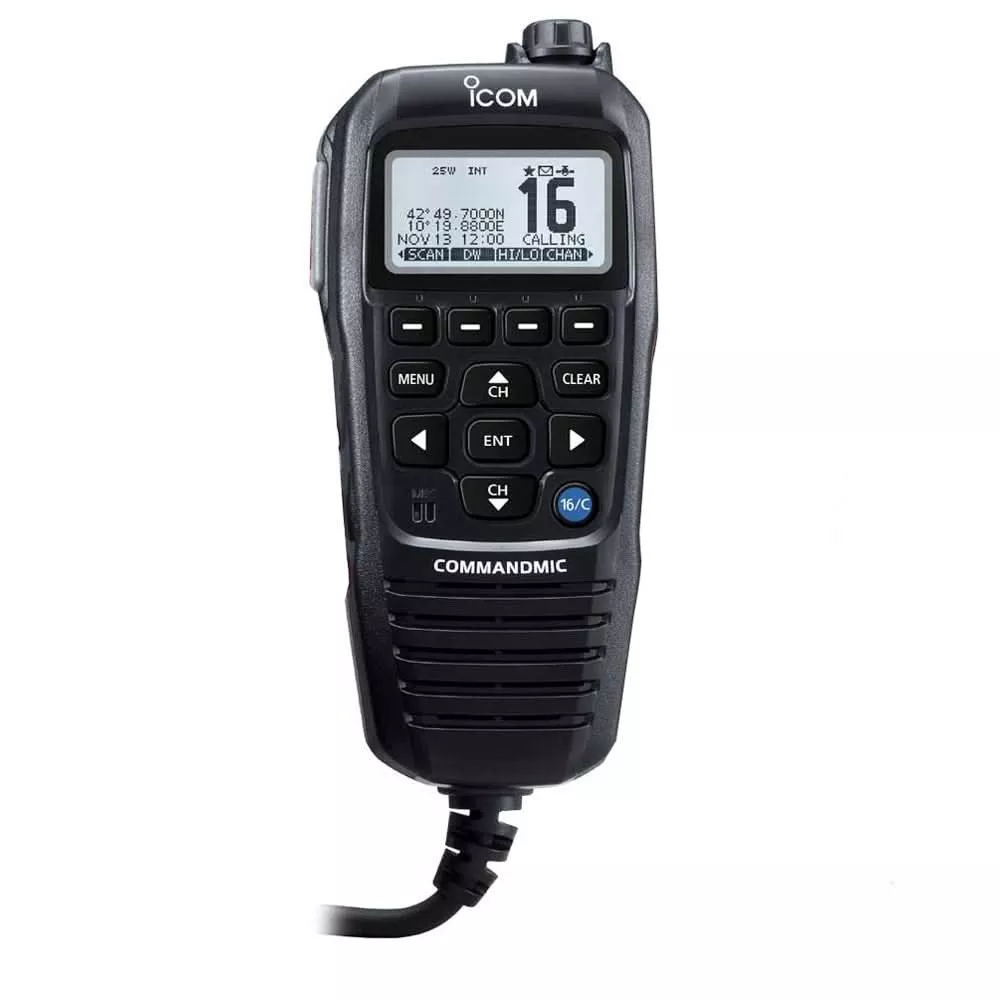 Icom HM195 CommandMic IV with White BlackLit LCD - Black - HM195GB 61