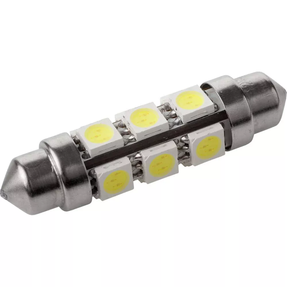 LED Festoon 12.8V 4LED Nickel Brass