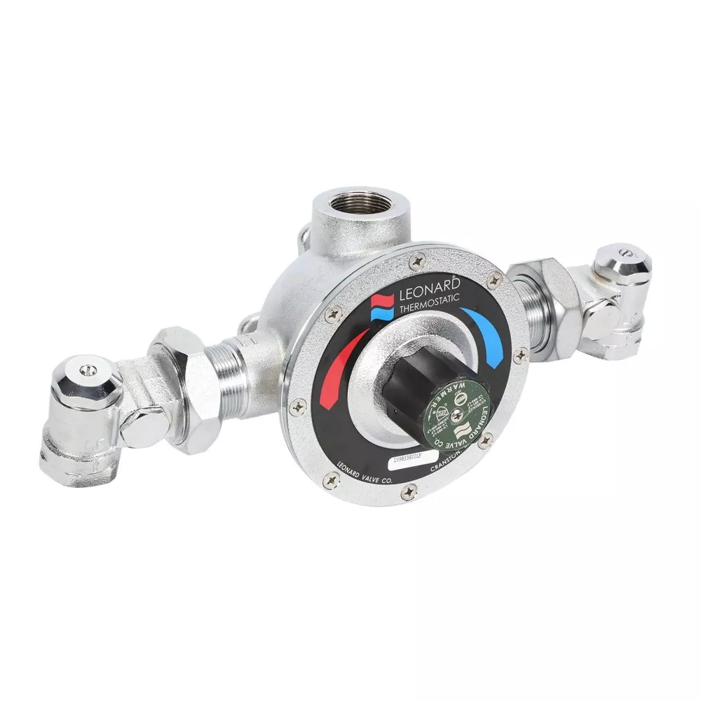 Leonard Valve LV-983-LF-CP 1-1/4" x 1-1/4" Thermostatic Mixing Valve