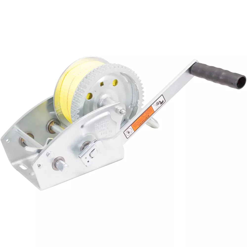 Load Rite Two-Speed Trailer Winch - 3200lbs - 25' Yellow Heavy Duty St