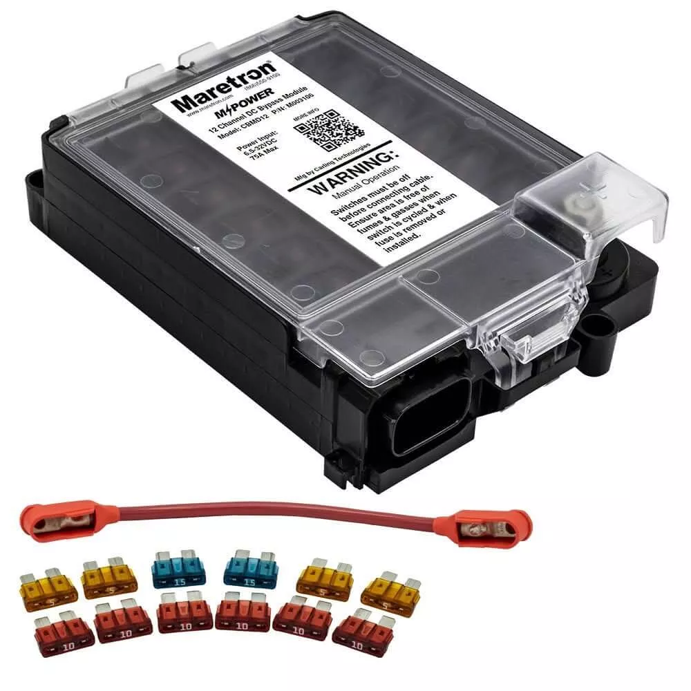 Maretron CBMD12-R 12 Circuit NMEA 2000 Bypass Module with Fuse Pack an