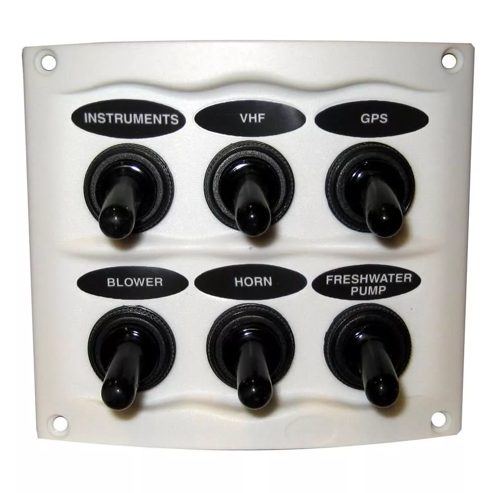 Marinco Waterproof Panel - 6 Switches - White - 900-6WPW