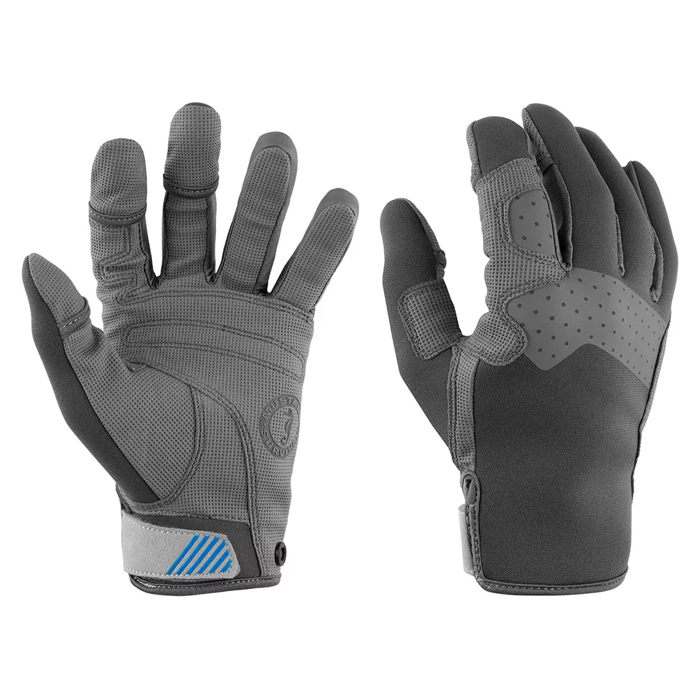 Mustang Traction Closed Finger Gloves - Grey/Blue - Medium [MA600302-2