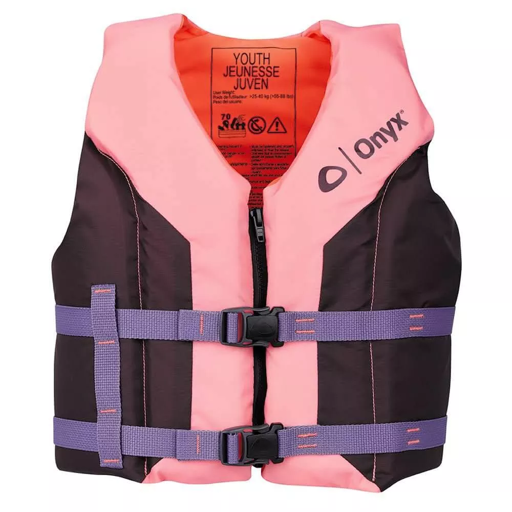 Onyx Outdoor Shoal All Adventure Youth Life Jacket - Pink, Versatile W