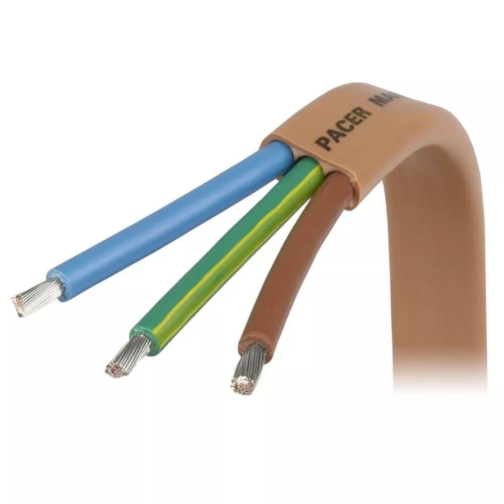 Pacer 6/3 AWG Triplex Euro Boat Cable with Tan Jacket, 100 Feet - W6/3