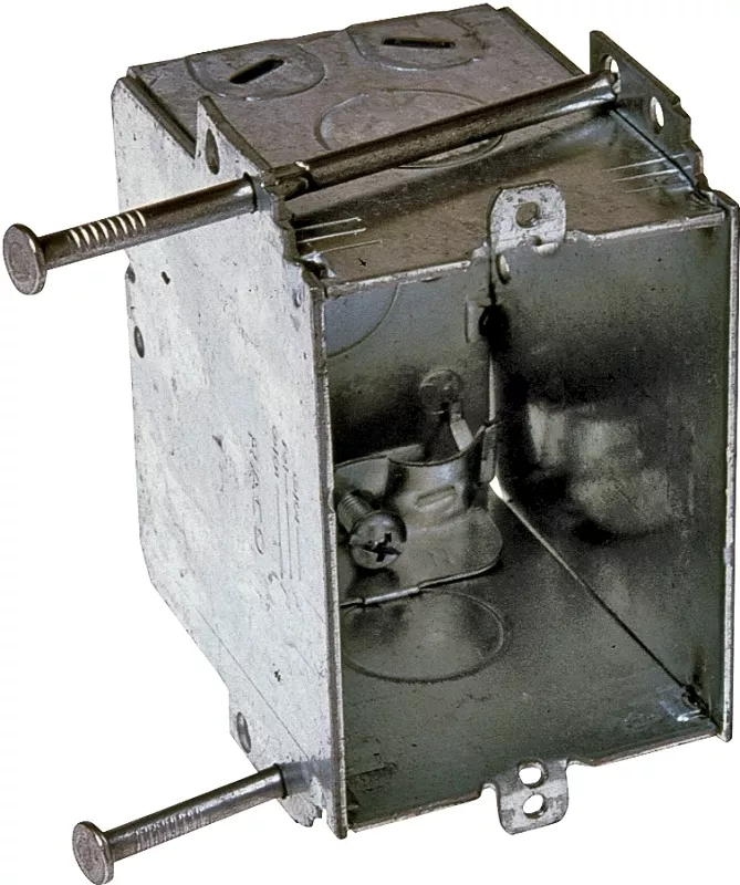S Bracket Switch Box With Nails, 3 x 2-7/8 In. Deep