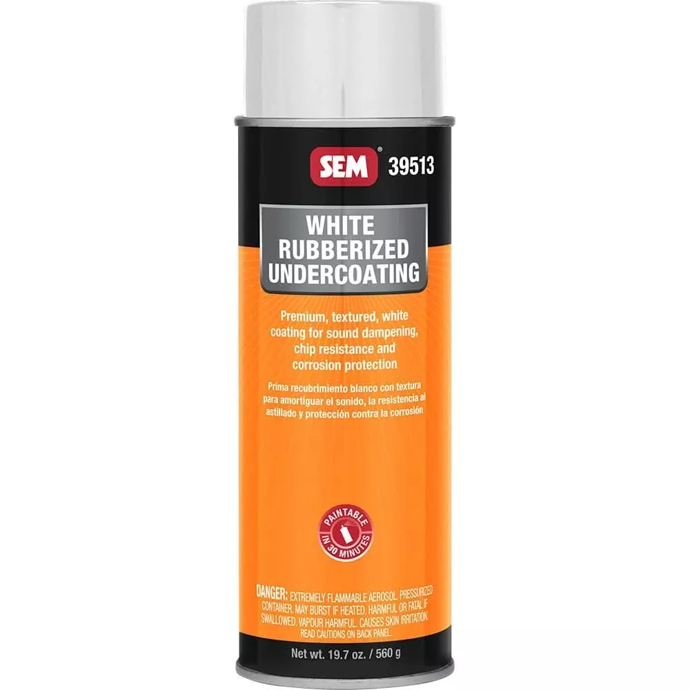 SEM Rubberized Undercoating 24oz Aerosol Can - White for Rust and Soun