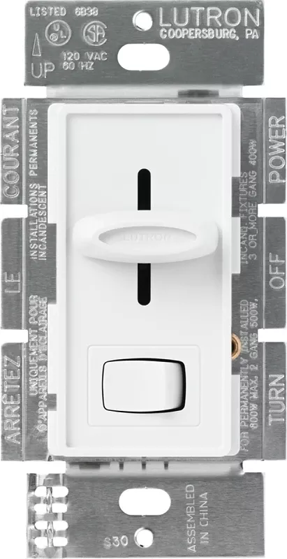 Skylark 600-Watt Single-Pole Preset Dimmer, White