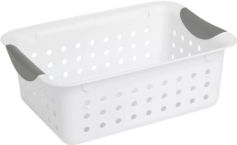 Small Ultra, Basket.White with Gray Inserts in Handles