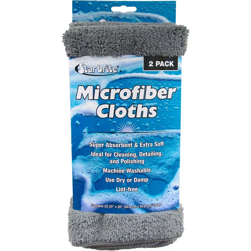 Star brite Microfiber Cloths 2 Pack - 20" x 20" Super Absorbent Soft T