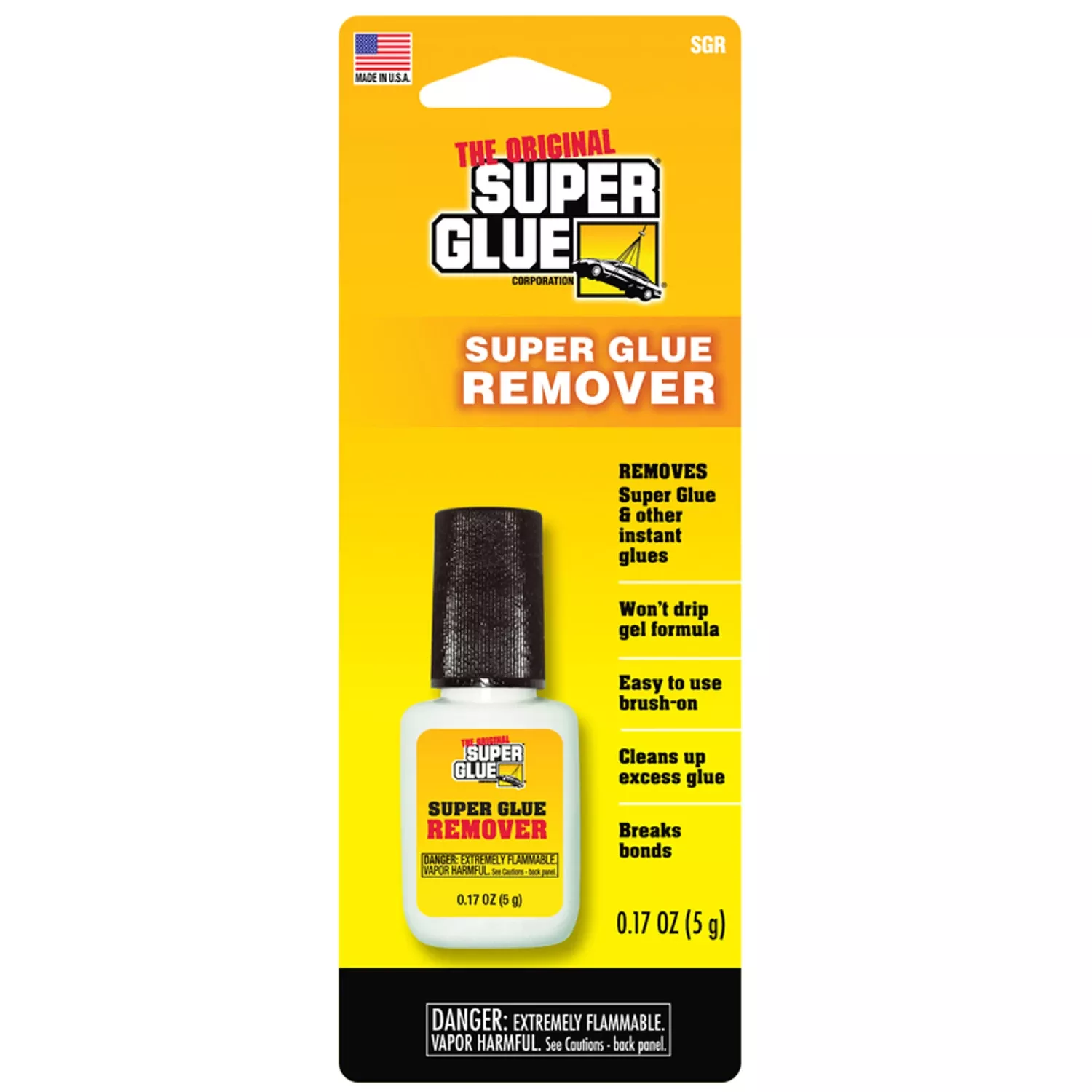 Super Glue Remover, Brush-On Gel, 5 gram bottle