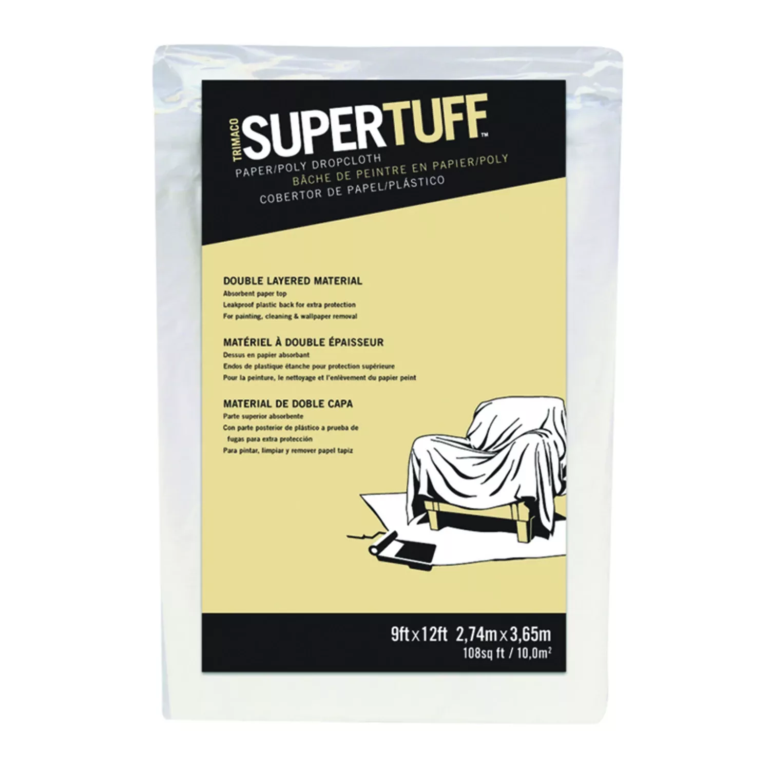 SuperTuff Paper/Plastic Drop Cloth, 9 x 12-Ft.