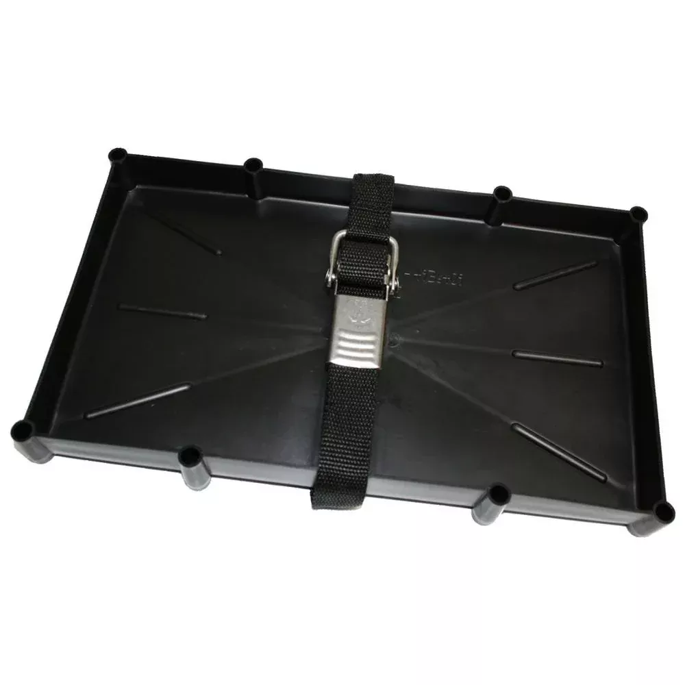 T-H Marine 27 Series Battery Holder Tray w/Stainless Buckled Strap - N