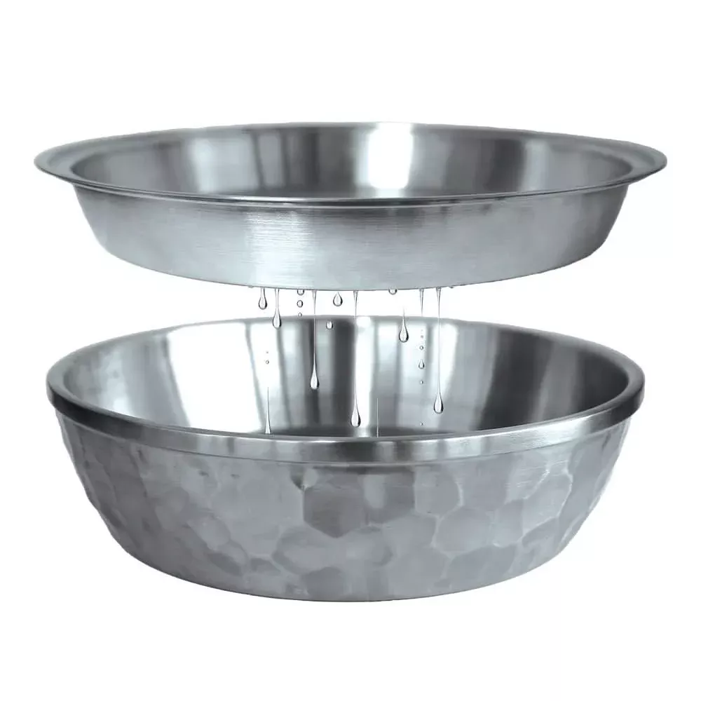 Toadfish 12-Inch Stainless Steel Seafood Bowl with Dual-Layer Design -