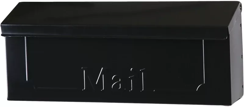 Townhouse Wall-Mount Mailbox, Small Horizontal, Black Steel