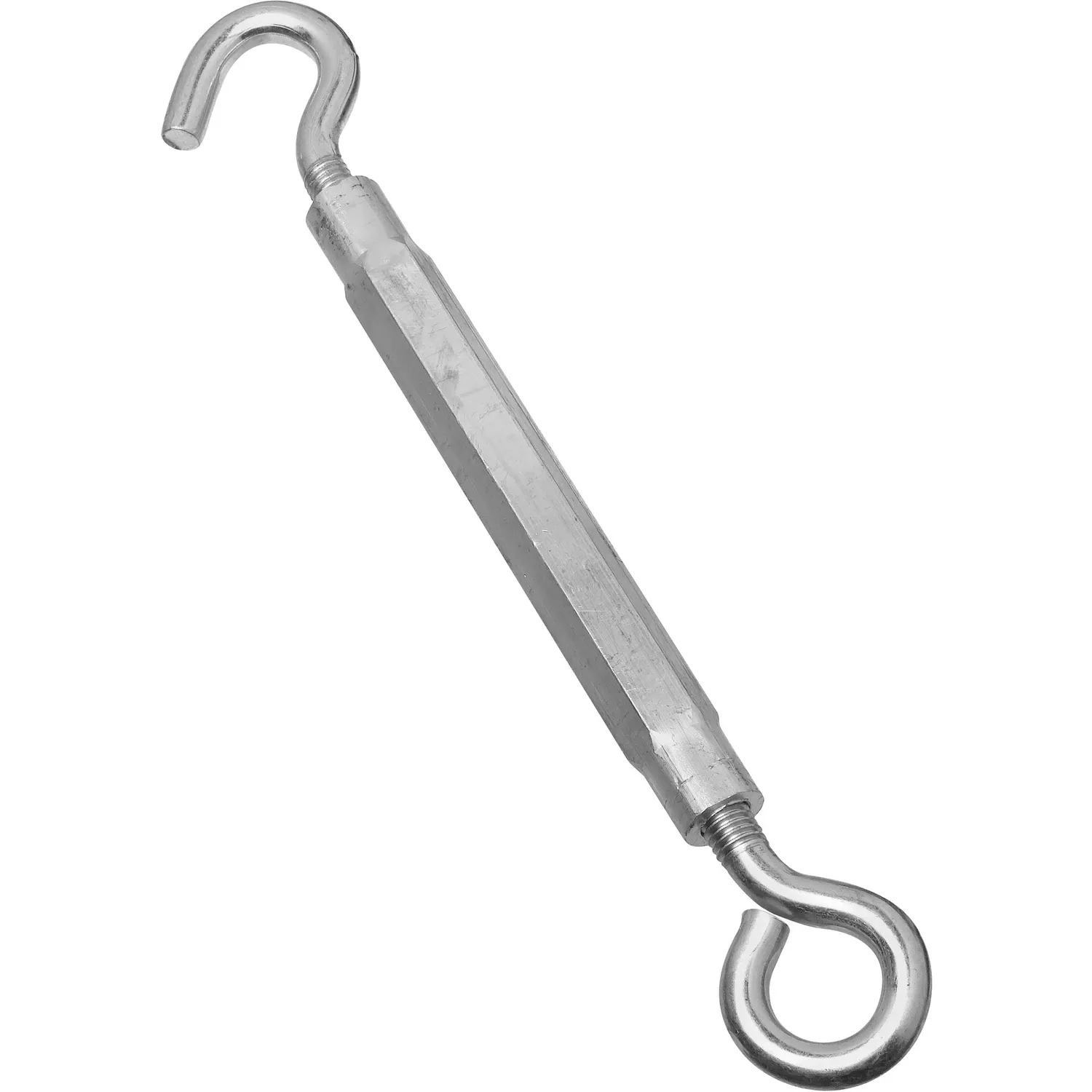 Turnbuckle, Hook & Eye, Zinc, 1/2 x 17 In.