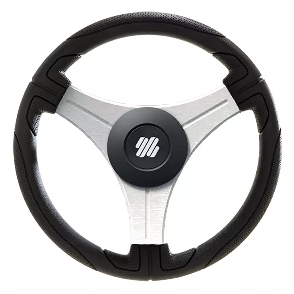 Uflex Ustica 13" Steering Wheel Black w/Silver Spokes