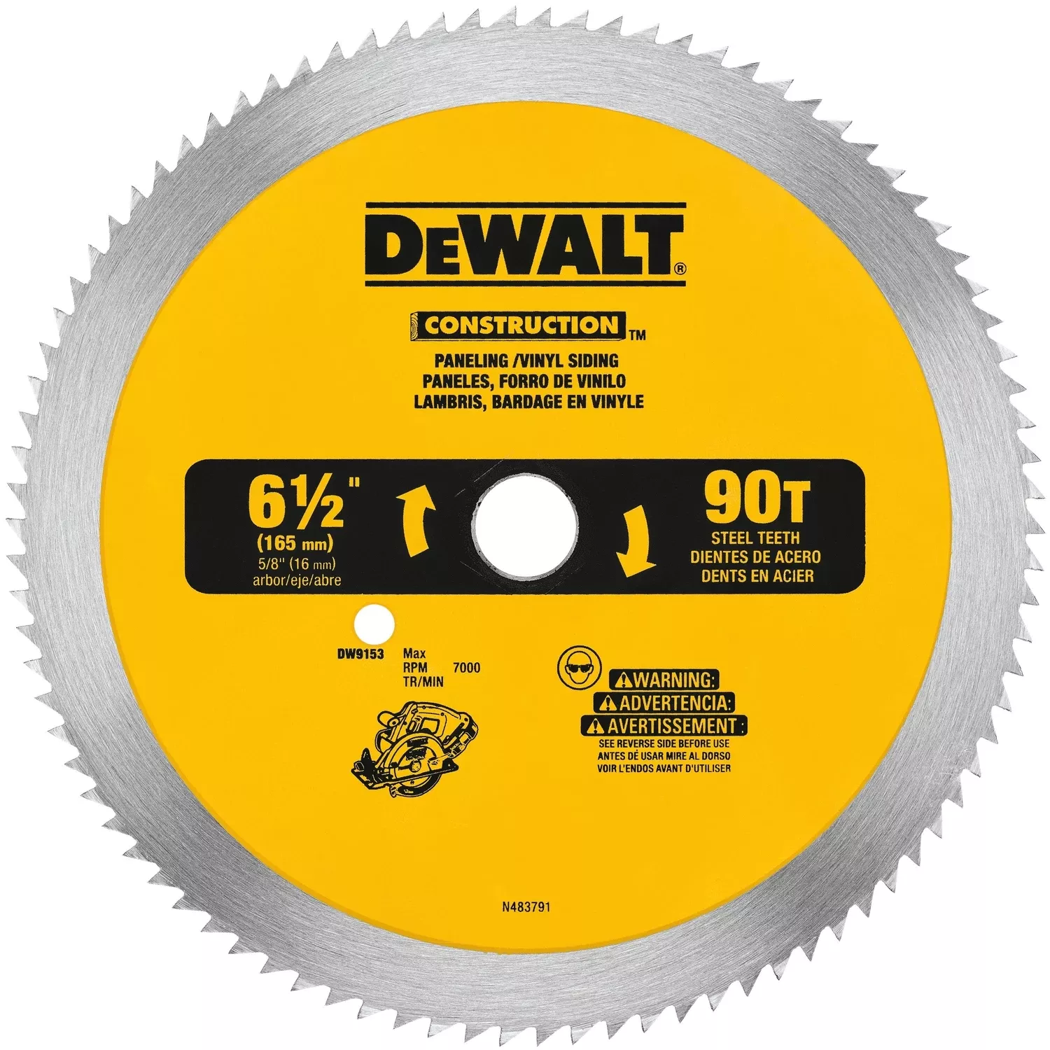 Vinyl & Panel Circular Saw Blade, 90-Tooth x 6-1/2 In.