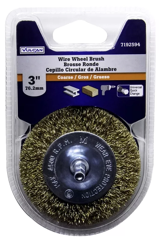 Vulcan 321901OR 3‑Inch Quick‑Change Wire Wheel Brush – 1/4″ Arbor