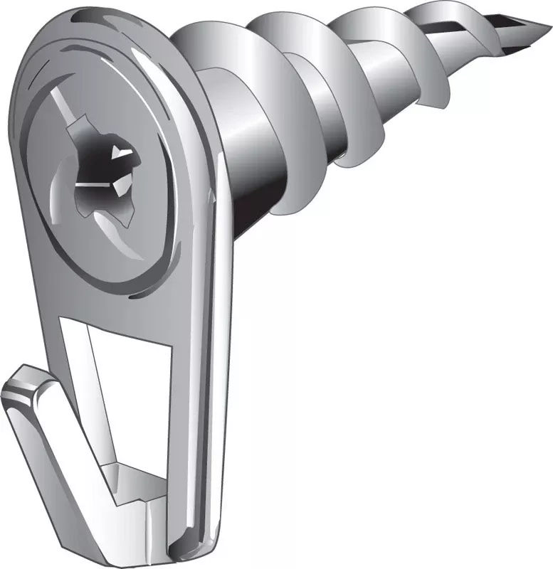Wall Driller Picture Hooks, White, Small, 35-Lb., 4-Pk.