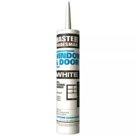 Window & Door Silicone Caulk, White, 9.8-oz.