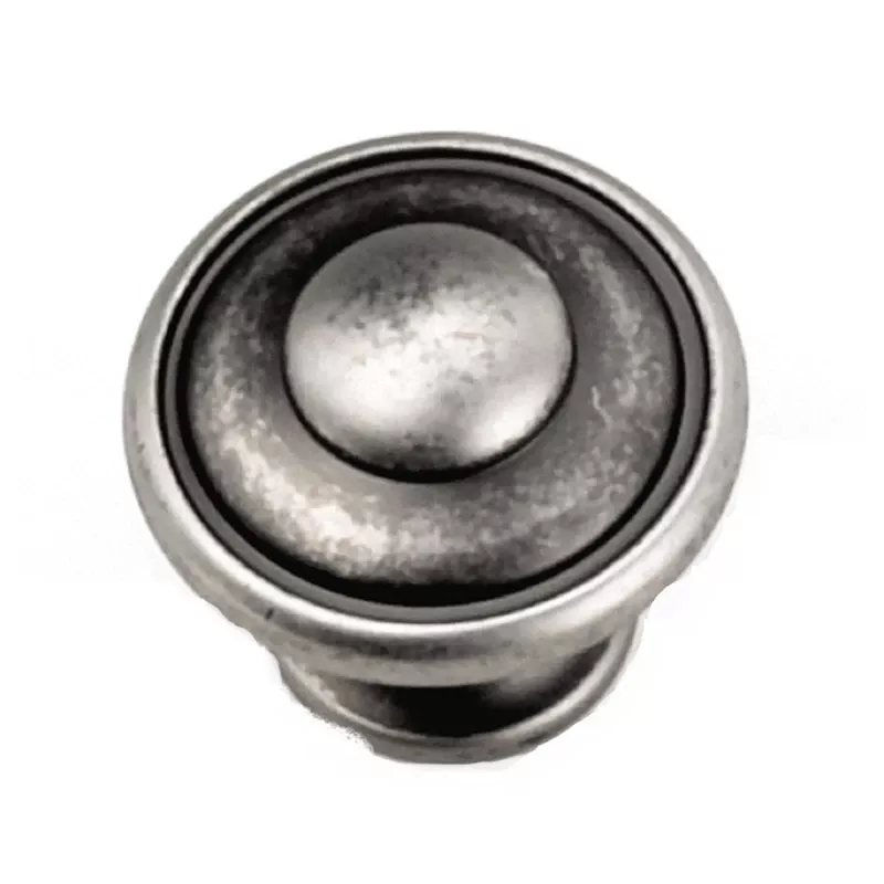 Windsor Button Round Cabinet Knob 1-1/8 In. Diameter Antique Pewter