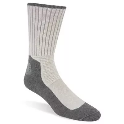 Work Socks, Anti-Microbial, Gray, Men's XL, 2-Pk.