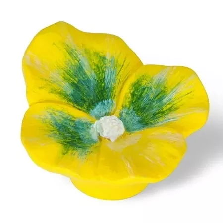 Yellow Pansy Knob 50 Mm Diameter Decorative Hardware (set Of 2)