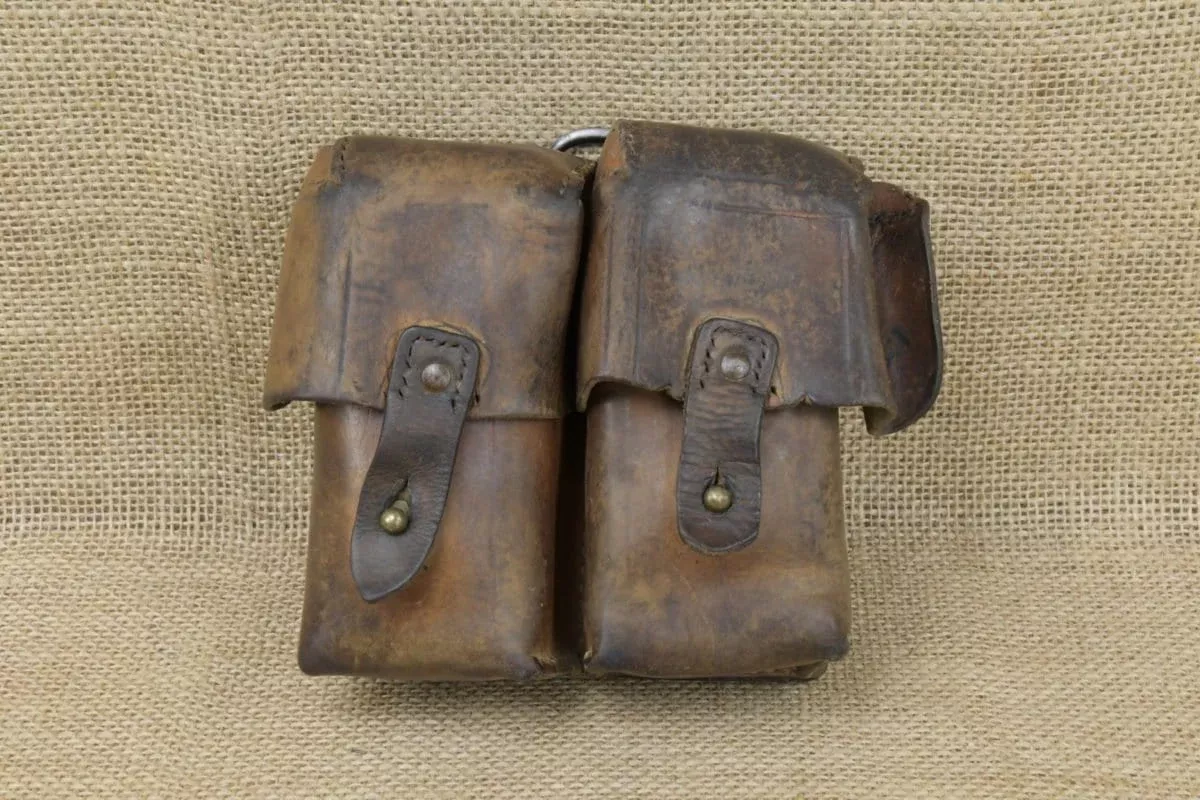Yugoslavian SKS 2 Cell Magazine Pouch- Brown Leather