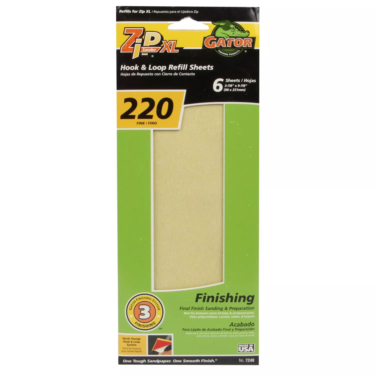 Zip XL Sanding Refill Sheets, 220-Grit, 6-Pk.