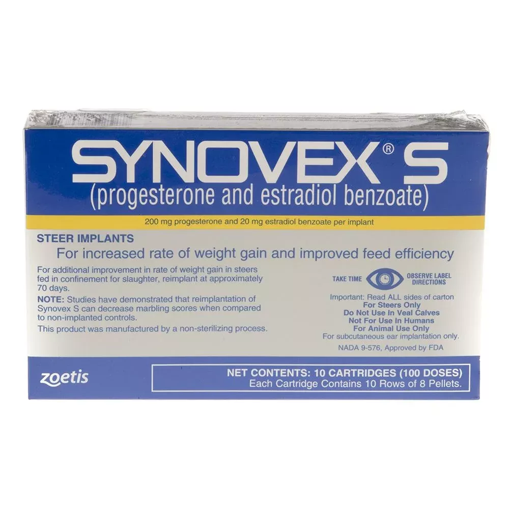 Zoetis Animal Health Synovex S Implants 100 Count